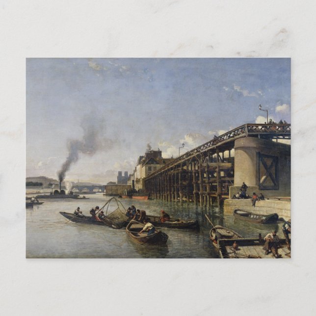 Aussicht auf Paris, Seine oder Estacade, 1853 Postkarte (Vorderseite)