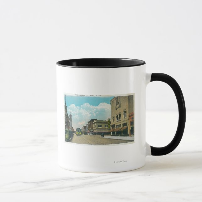 Aussicht auf Park Street, Street CarAlameda, CA Tasse (Rechts)