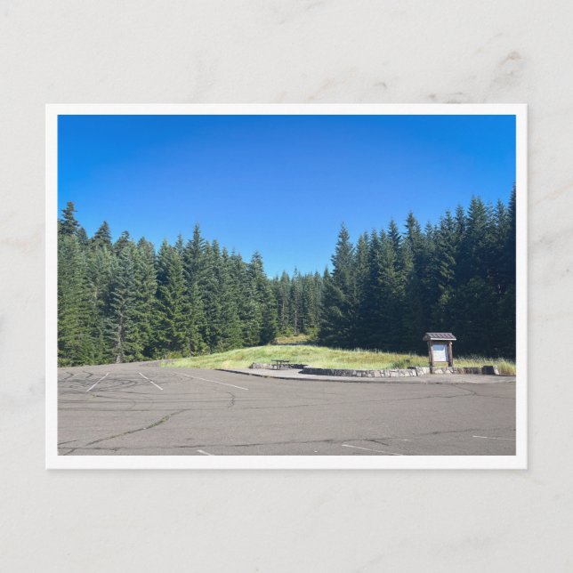 Aussicht auf Parkplatz Postkarte (Vorderseite)