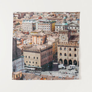 Aussicht auf Piazza Maggiore Platz und San Petr Wandteppich