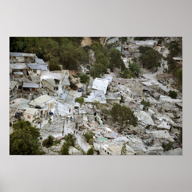 Aussicht auf Port-au-Prince, Haiti Poster (Vorne)