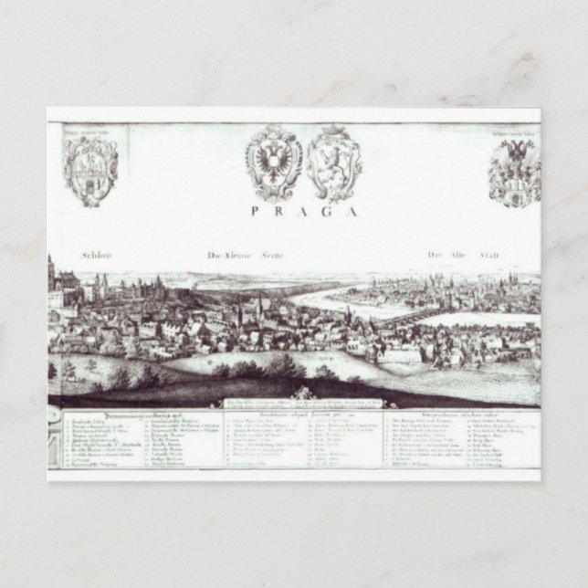 Aussicht auf Prag, 1649 Postkarte (Vorderseite)