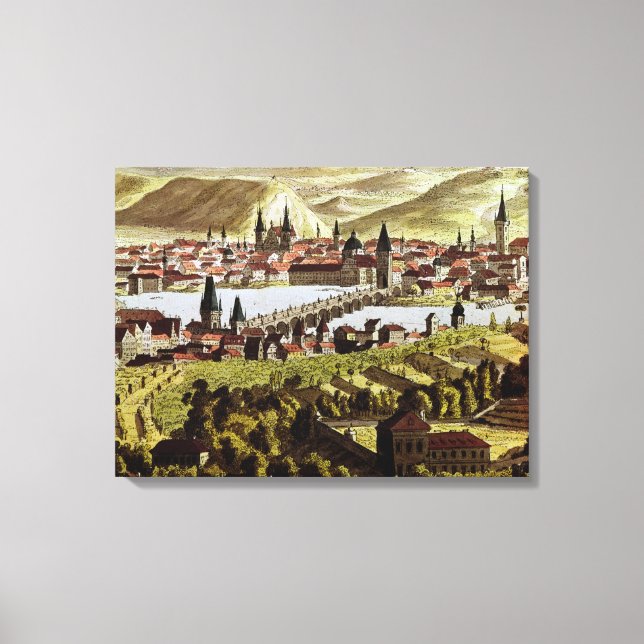 Aussicht auf Prag Leinwanddruck (Vorderseite)