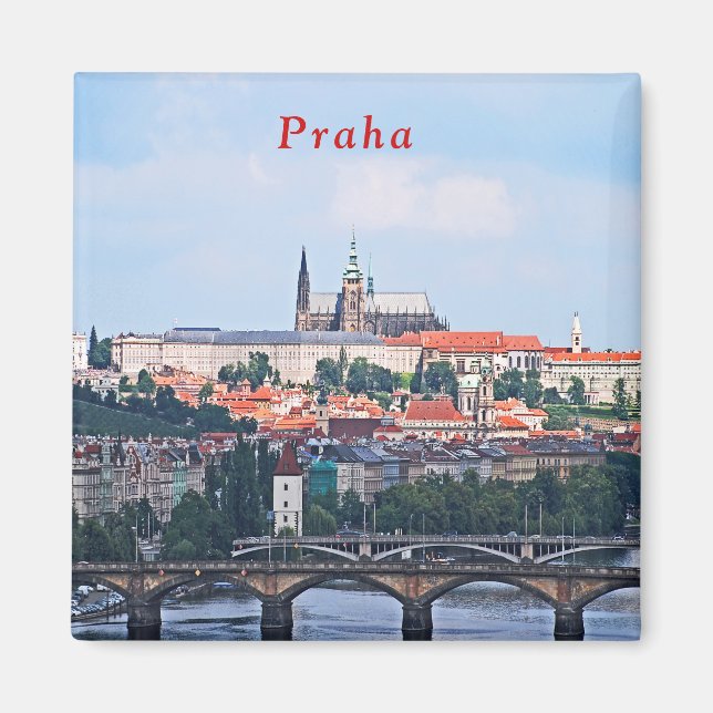 Aussicht auf Prag von der Festung Vyšehrad. Magnet (Vorne)