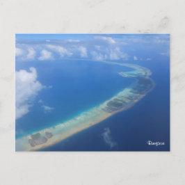 Aussicht auf Rangiroa aus dem Flugzeug Postkarte
