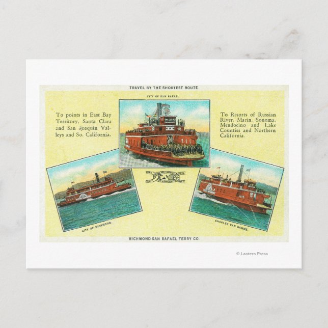 Aussicht auf Richmond-San Rafael Ferries Postkarte (Vorderseite)