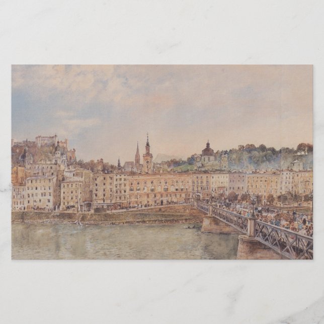 Aussicht auf Salzburg (von Rudolf von Alt) Briefpapier (Vorderseite)