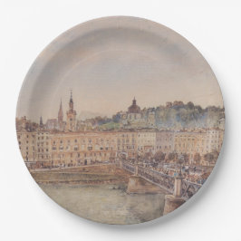 Aussicht auf Salzburg (von Rudolf von Alt) Pappteller