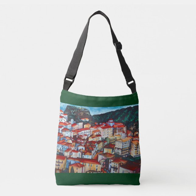 Aussicht auf San Chirico, Italien Tragetaschen Mit Langen Trägern (Vorderseite)