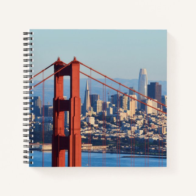 Aussicht auf San Francisco durch die Golden Gate B Notizbuch (Vorderseite)