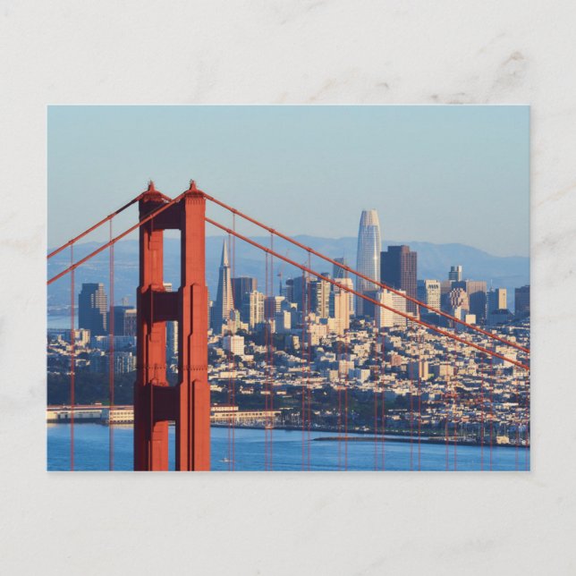 Aussicht auf San Francisco durch die Golden Gate B Postkarte (Vorderseite)