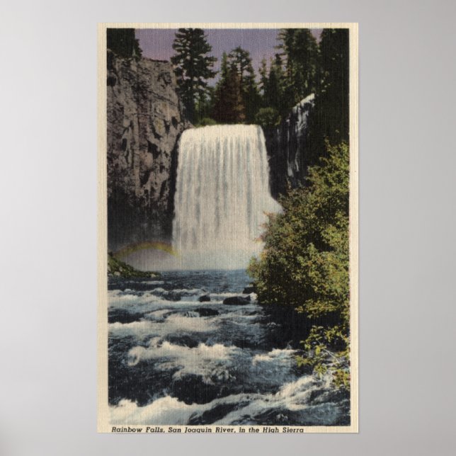 Aussicht auf San Joaquin River & Rainbow Falls Poster (Vorne)