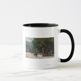 Aussicht auf schattige Lane, Pferdetransport Tasse