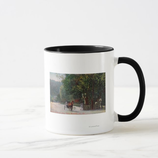 Aussicht auf schattige Lane, Pferdetransport Tasse (Rechts)