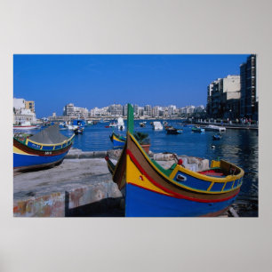 Aussicht auf St. Julian, Malta Poster