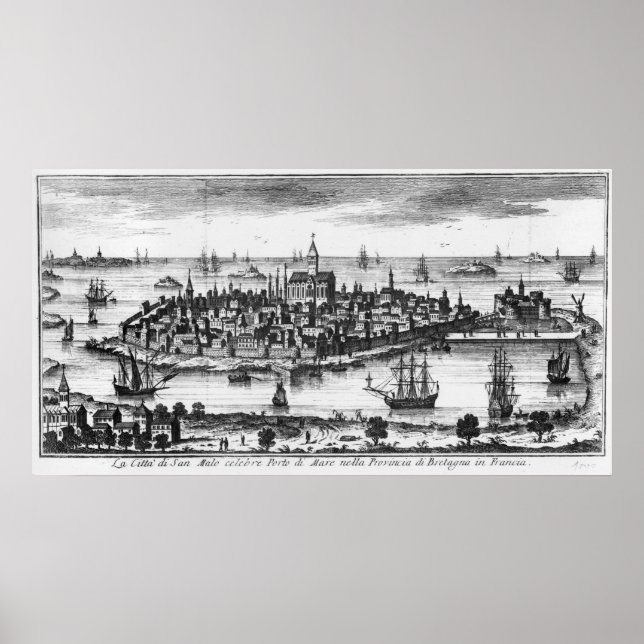 Aussicht auf St. Malo Poster (Vorne)