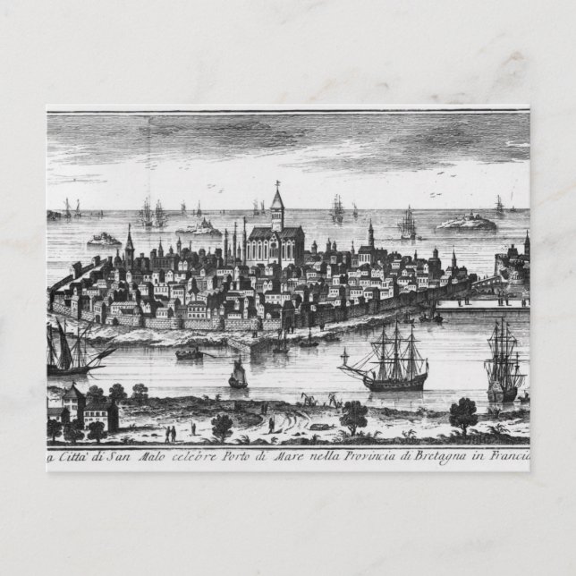 Aussicht auf St. Malo Postkarte (Vorderseite)