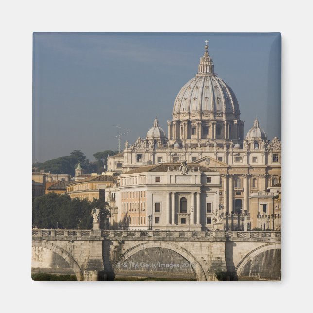 Aussicht auf St. Peter's mit dem Ponte Sant'Angelo Magnet (Vorne)