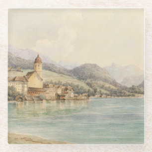 Aussicht auf St. Wolfgang am Wolfgangsee Carl Lafi Glasuntersetzer