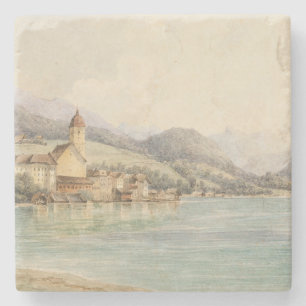Aussicht auf St. Wolfgang am Wolfgangsee Carl Lafi Steinuntersetzer