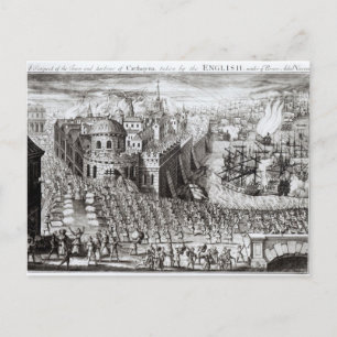 Aussicht auf Stadt und Hafen Postkarte