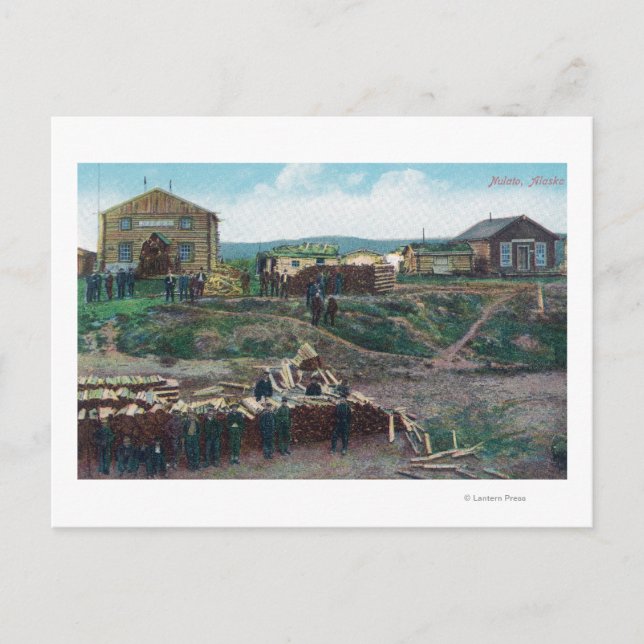Aussicht auf Stadtbewohner rund um Cut WoodNulato, Postkarte (Vorderseite)