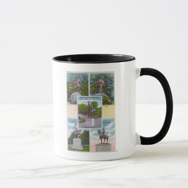 Aussicht auf Statuen in Portland City Parks Tasse (Rechts)