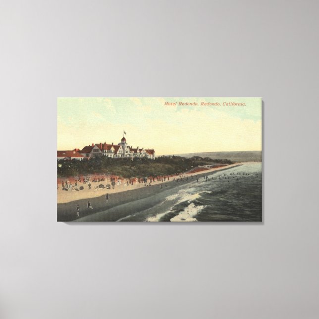 Aussicht auf Strand und Hotel Redondo Leinwanddruck (Vorderseite)