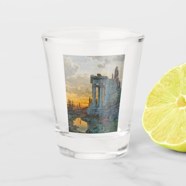 Aussicht auf Süditalien mit antiken römischen Ruin Schnapsglas (Vorderseite)