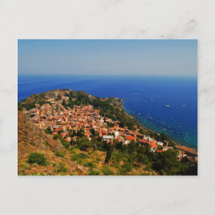 Aussicht auf Taormina 2 Postkarte