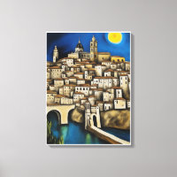 Aussicht auf Toledo - Surreal Cityscape Malerei
