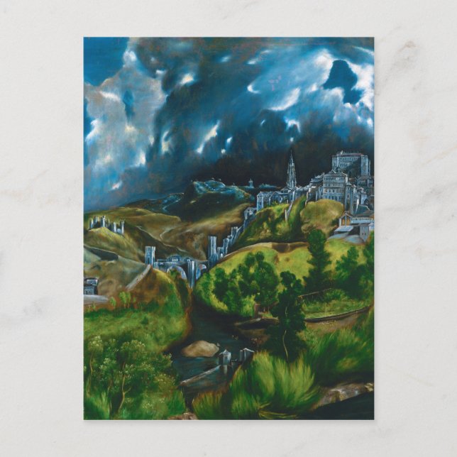 Aussicht auf Toledo von El Greco (1599) Postkarte (Vorderseite)