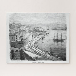 Aussicht auf Valletta in Malta 1874 Poster