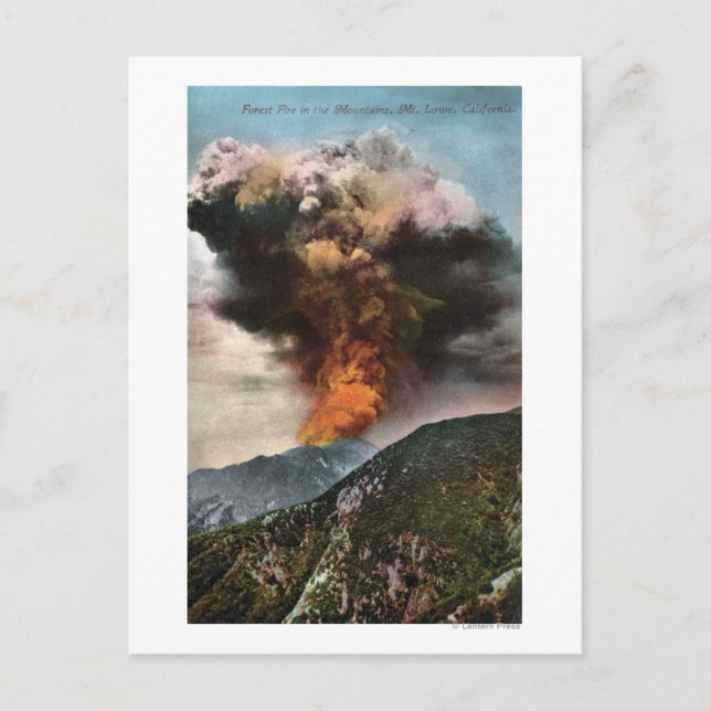 Aussicht auf Wälder Feuer in den Bergen Postkarte (Vorderseite)
