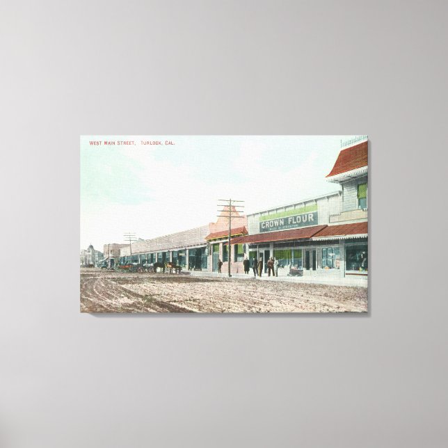 Aussicht auf West Main StreetTurlock, CA Leinwanddruck (Vorderseite)