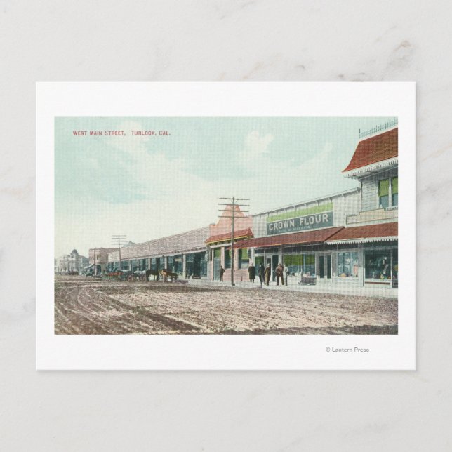 Aussicht auf West Main StreetTurlock, CA Postkarte (Vorderseite)