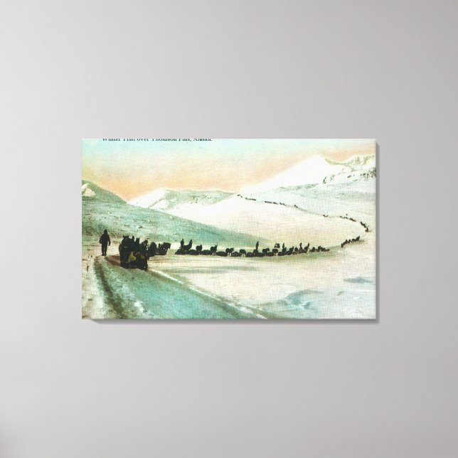 Aussicht auf Winterwanderwege Leinwanddruck (Vorderseite)