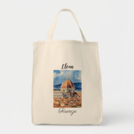 Aussicht Firenze/Florenz | Der Duomo | in Aquarell Tragetasche
