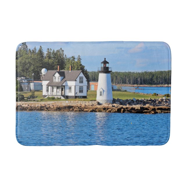 Aussicht-Hafen-Leuchtturm, Maine Badematte (Vorderseite)
