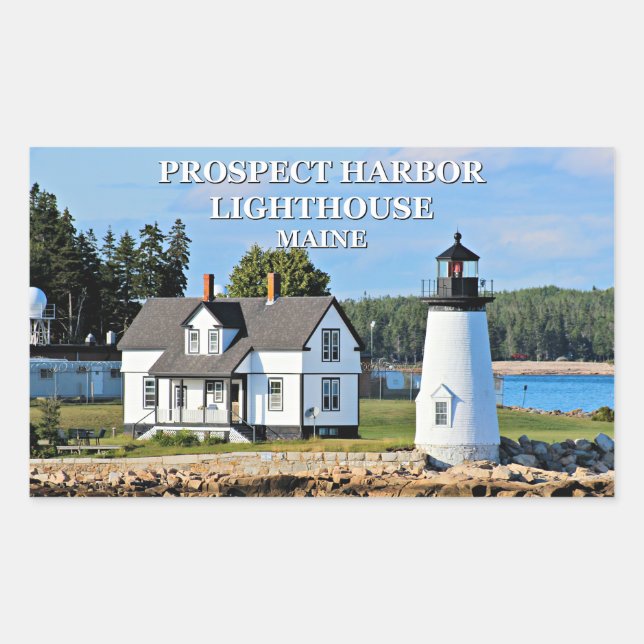 Aussicht-Hafen-Leuchtturm, Maine Rechteckiger Aufkleber (Vorderseite)
