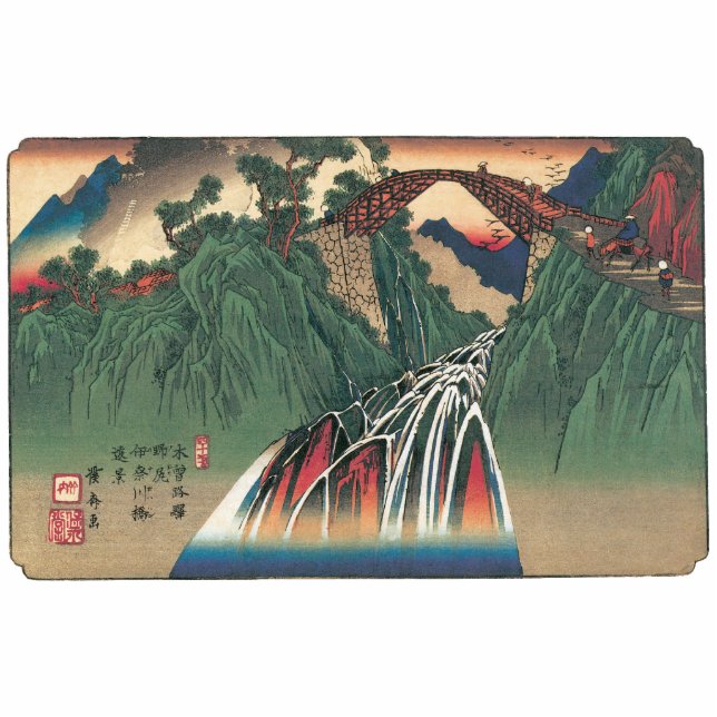 Aussicht über die Brücke über den Fluss Ina, Nojir Fotoskulptur Magnet (Vorne)