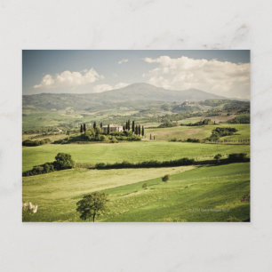 Aussicht über die toskanische Landschaft zum Bauer Postkarte