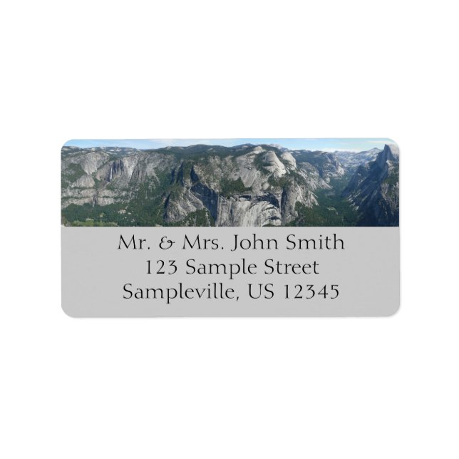 Aussicht vom Glacier Point auf den Yosemite Nation Adressaufkleber (Vorne)