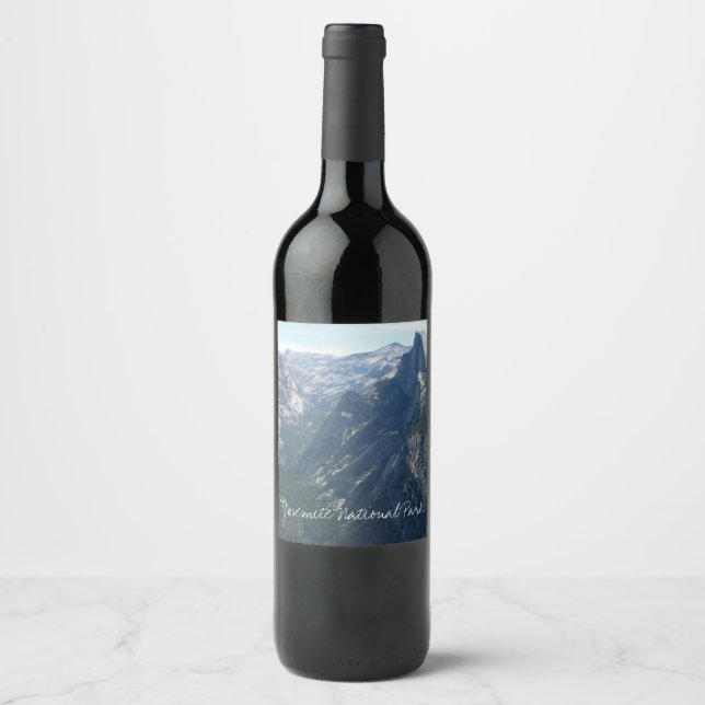 Aussicht vom Glacier Point auf den Yosemite Nation Weinetikett (Vorderseite)