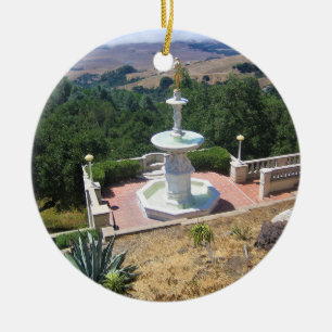 Aussicht vom Schloss Hearst, San Simeon, Kaliforni Keramik Ornament