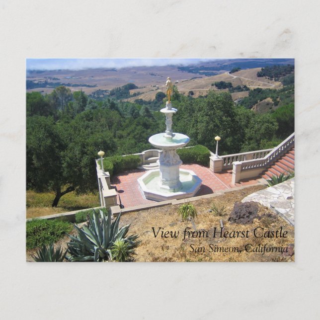 Aussicht vom Schloss Hearst, San Simeon, Kaliforni Postkarte (Vorderseite)