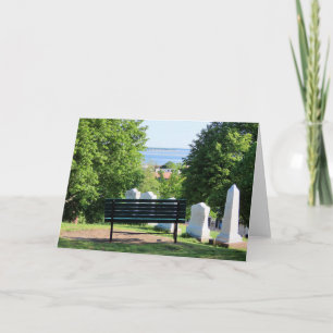 Aussicht von Burial Hill in Plymouth MA Karte