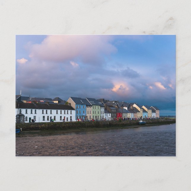 Aussicht von Claddagh auf den langen Spaziergang u Postkarte (Vorderseite)