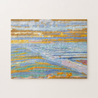 Aussicht von den Dünen mit Strand von Piet Mondria