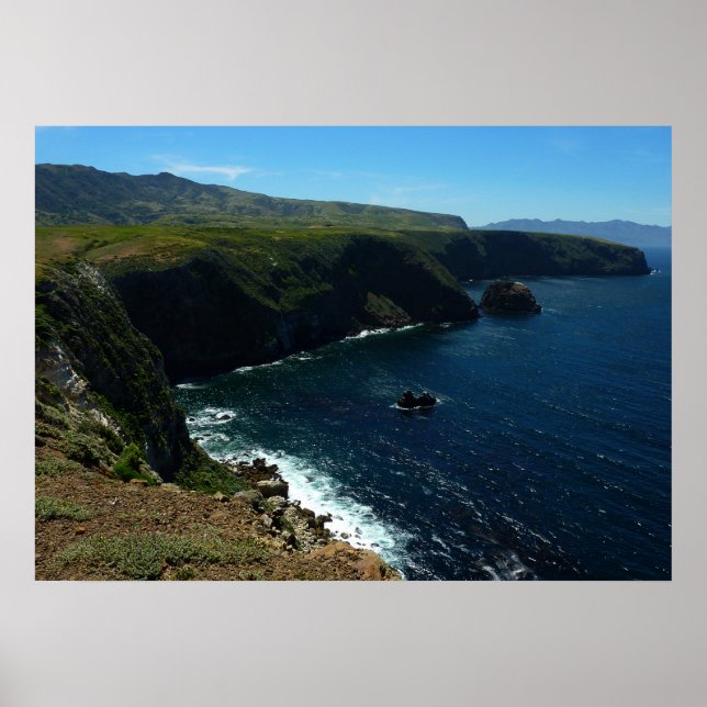 Aussicht von der Insel Santa Cruz auf die Kanalins Poster (Vorne)
